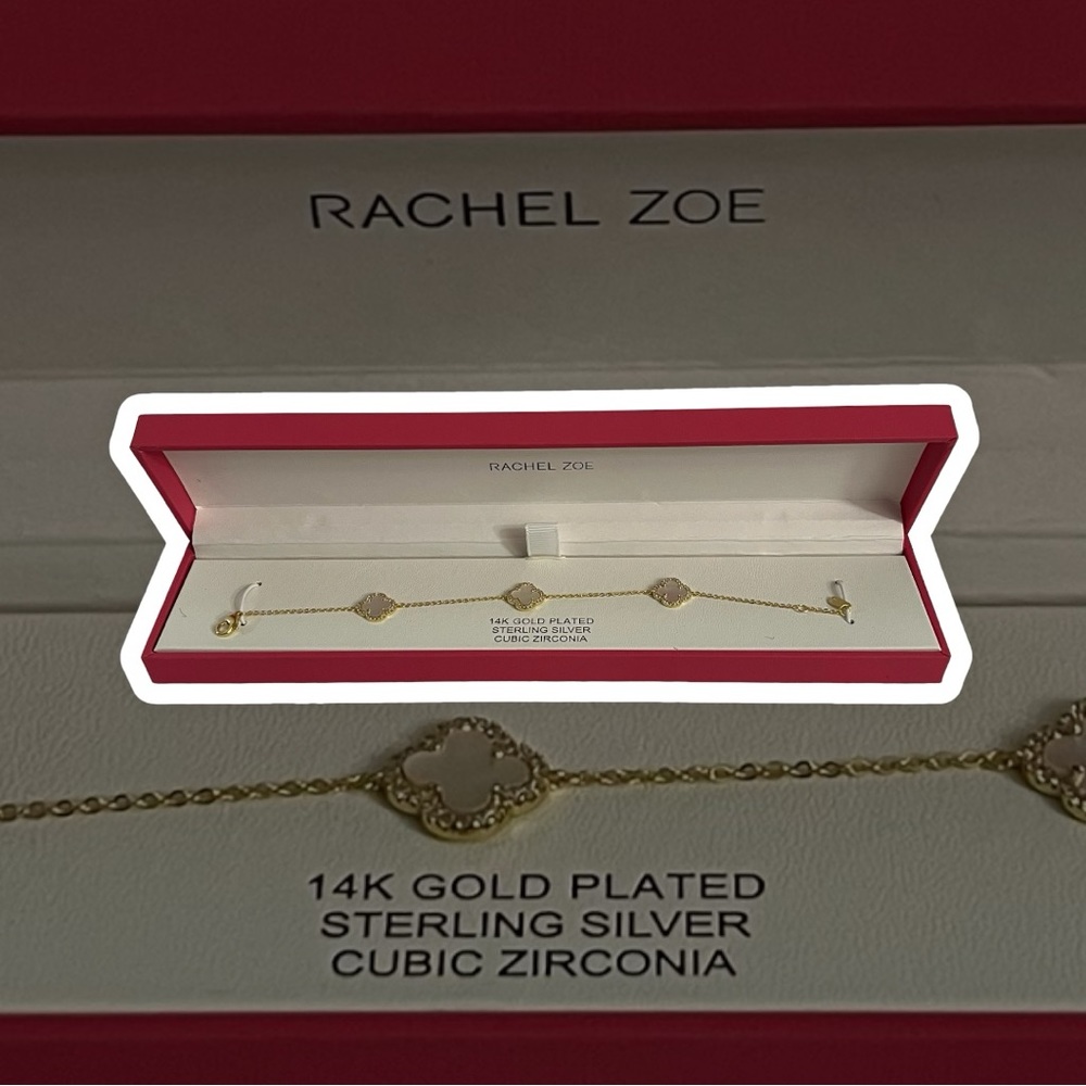 Rachel Zoe Gold Plated Bracelet with Cubic Zirconia
